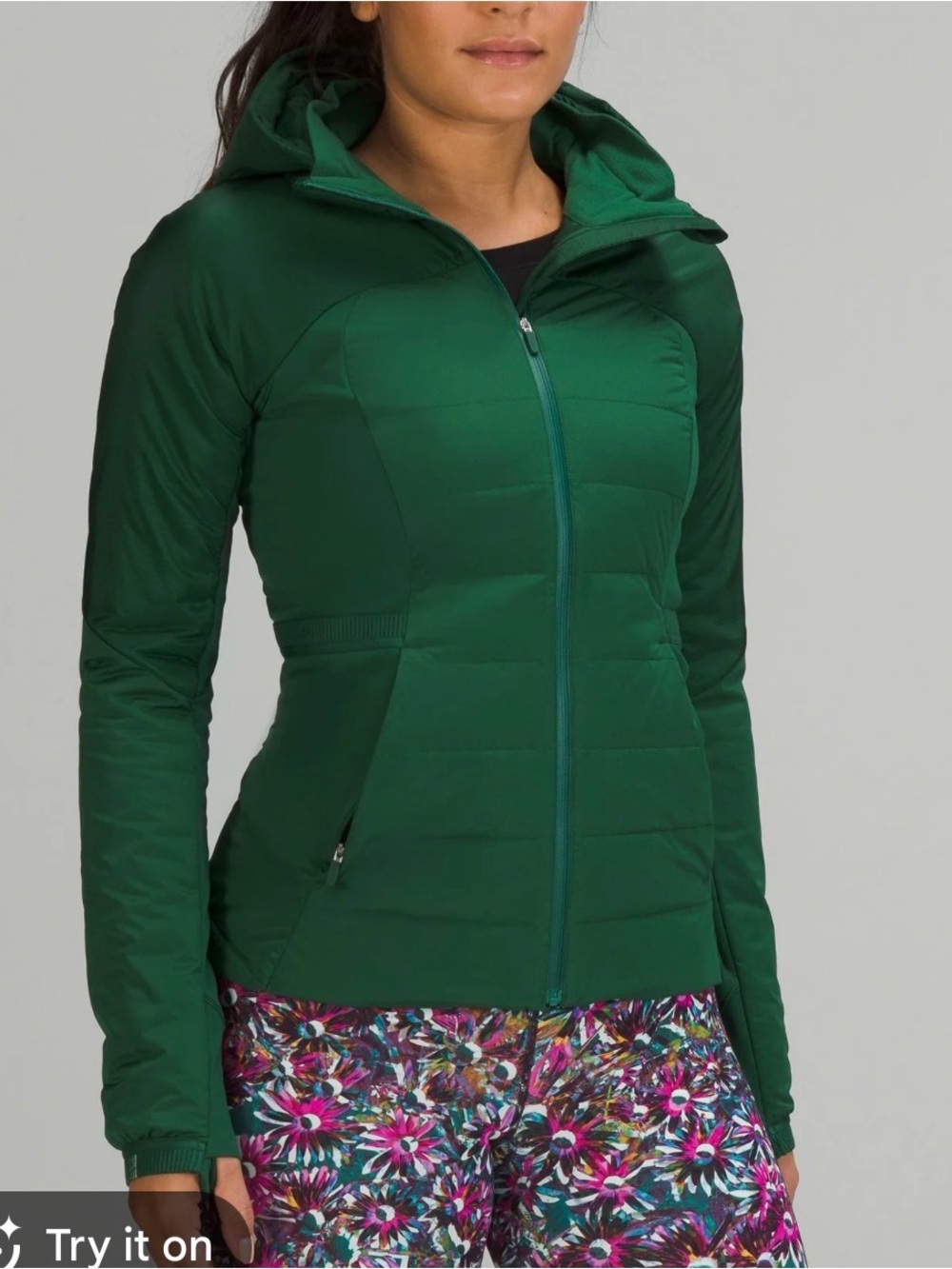 lululemon athletica Down for it all Green Hooded Puffer Jacket